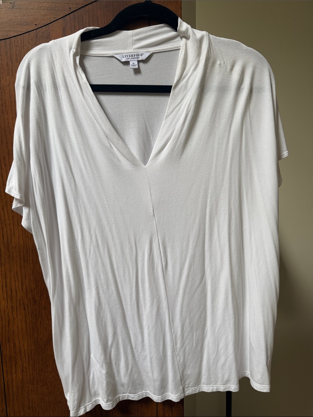 Liverpool Cream V-Neck Relaxed Tunic Top